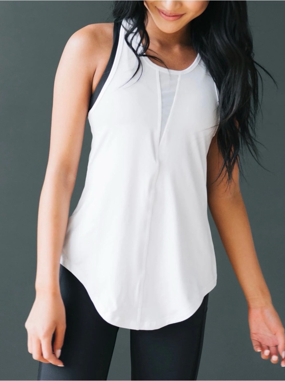 Zyia Active Effortless Mesh Inset Tank Plus XXL White